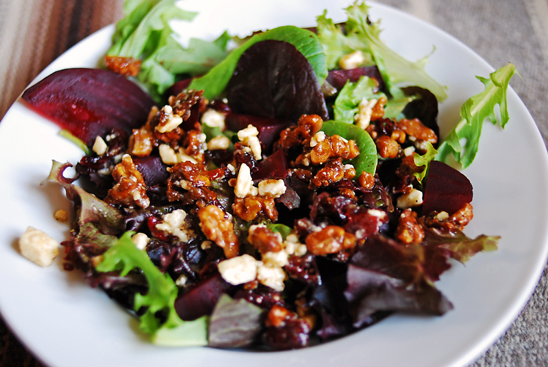 Roasted Beet Salad with Caramelized Walnuts: Thru The Bugs