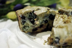 Blueberries 'n' Cream Bread with Lemon Glaze